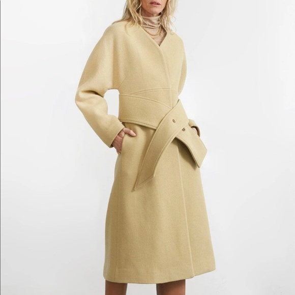 Frankie Shop Jackets & Blazers - MOS edition HOURGLASS COAT DRESS IN MARZIPAN